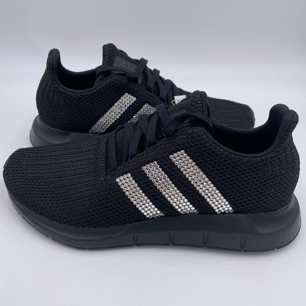 Swarovski Adidas Swift Run Black Womens Shoes - Picture 10 of 10